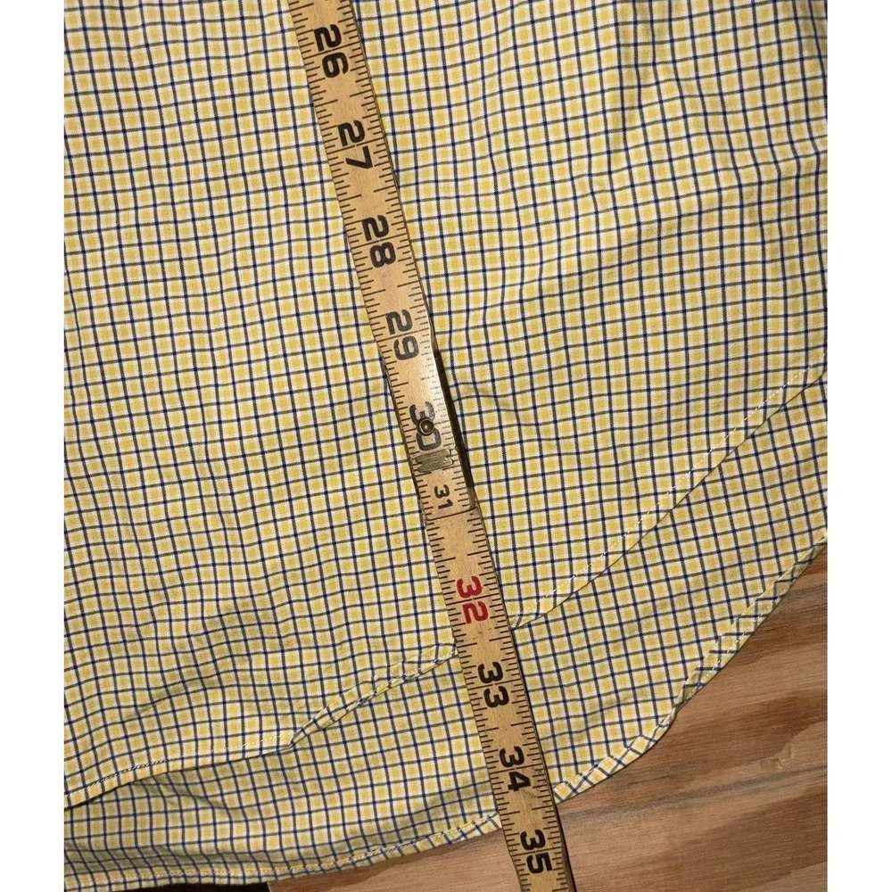 Polo Ralph Lauren Short Sleeve‎ Blue Yellow Plaid Button Down XLT Tall Classic